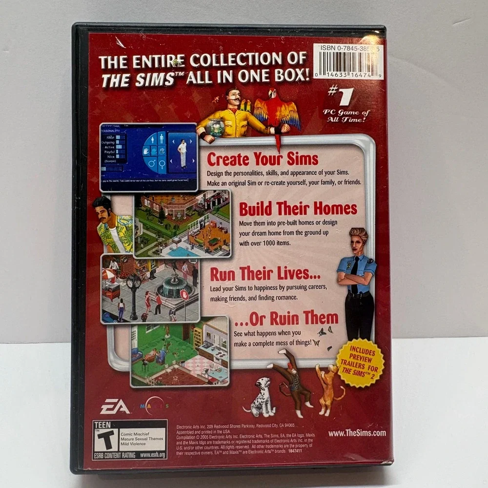 PC Game The Sims Complete Collection PC CD-ROM Red EA Maxis 2005 Edition